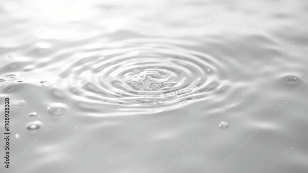 Serene Water Surface: Monochromatic Close-up of Ripples and Reflections - Perfect for Wellness, Spa, or Environmental Campaigns Serene Water Surface: Monochromatic Close-up of Ripples and Reflections - Perfect for Wellness, Spa, or Environmental Campaigns