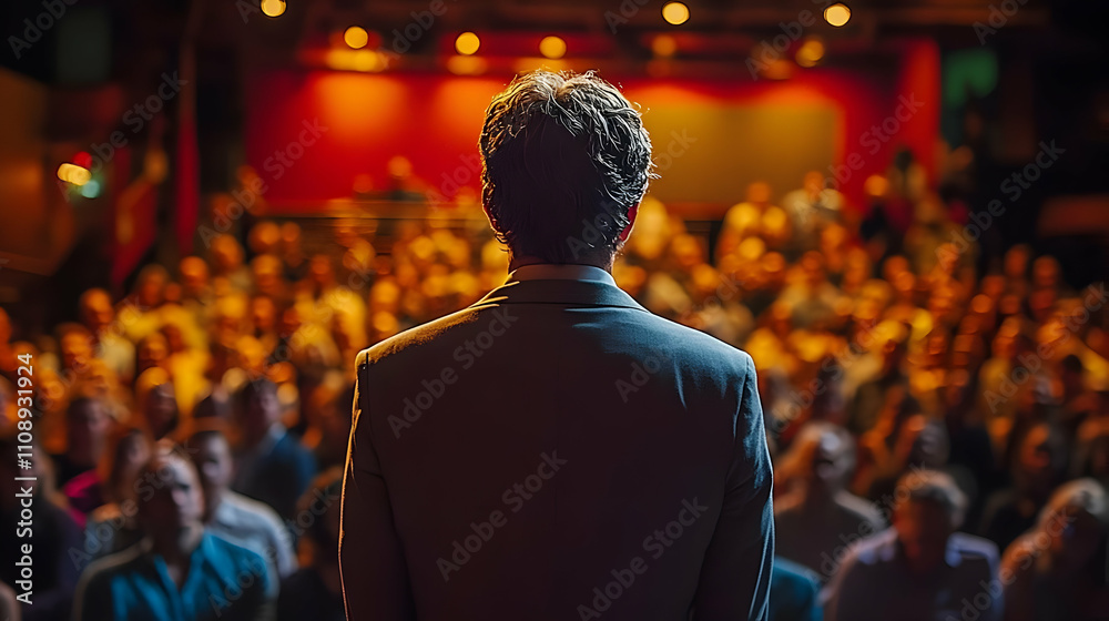 Speaker Addresses Large Audience in Auditorium Speaker Addresses Large Audience in Auditorium