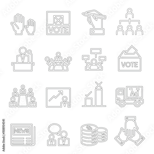 Vote , election, democracy icon set