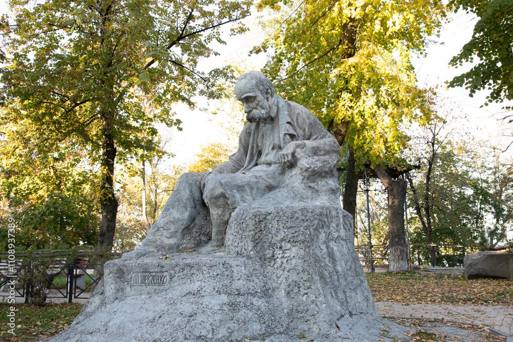 Beautiful view of the famous street Andreevsky descent on Podili district in Kyiv, Ukraine