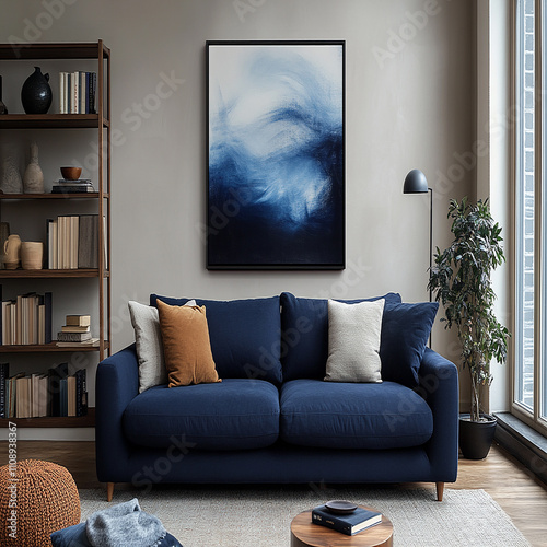 Luxury modern living room interior design featuring elegant sofas, artistic decor, and stylish lighting setups.