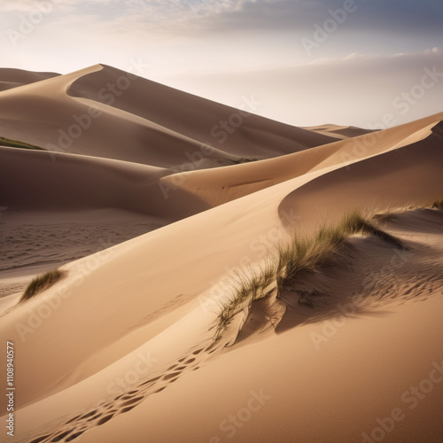 Küsten - Sanfte Hügel aus Sand prägen die Küste photo