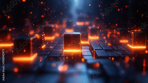 Digital Light Blocks. Kubernetes backup Post Quantum Cryptography GitOps Blockchain development Hosting core developer Second state Fireblocks Superblocks Databricks Futuristic glowing cubes technolo