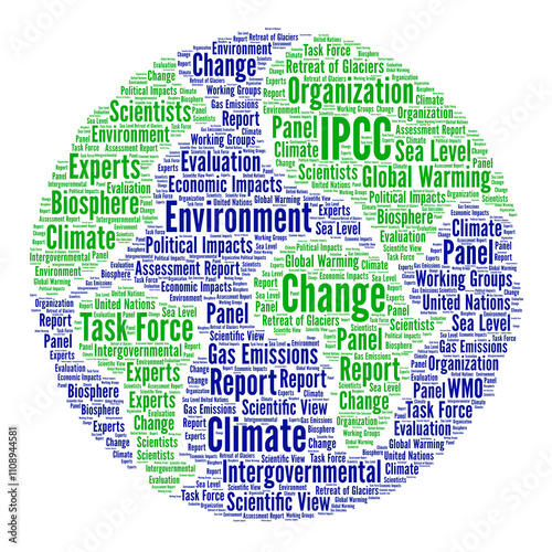 IPCC intergovernmental panel on climate change word cloud photo