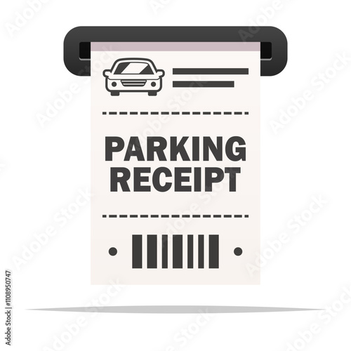 Parking receipt ticket vector isolated illustration
