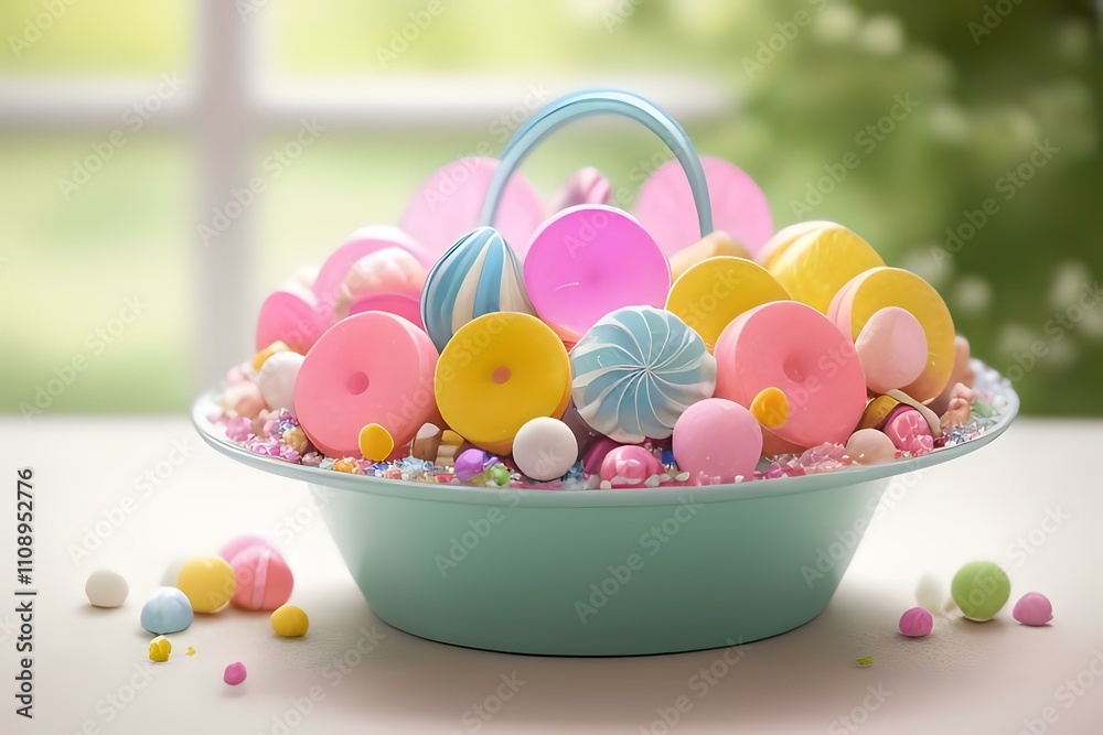blue bowl of festive Easter eggs blue bowl of festive Easter eggs