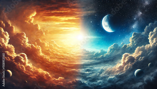 The First Day: Separation of Day and Night  
