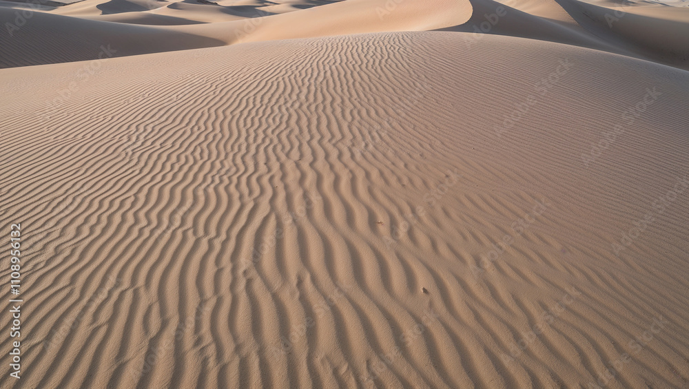 Naklejka premium Sprawling sand dunes with graceful patterns and soft ripples.
