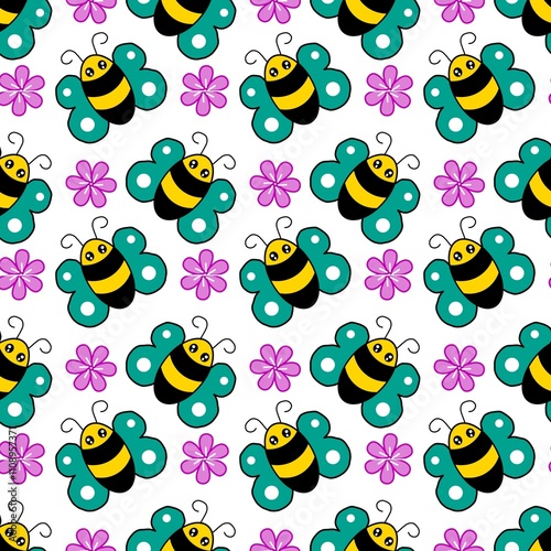 seamless pattern with monsters