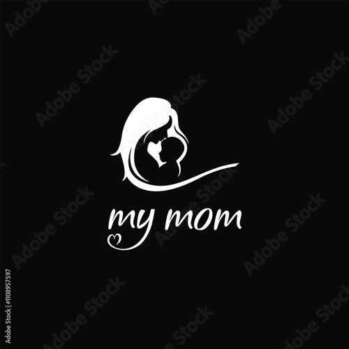 silhouette of mom and caring baby