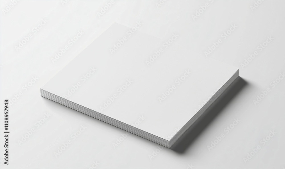 Blank white paper stack, clean surface, minimalistic design, ideal for printing, drawing, or crafting Blank white paper stack, clean surface, minimalistic design, ideal for printing, drawing, or crafting