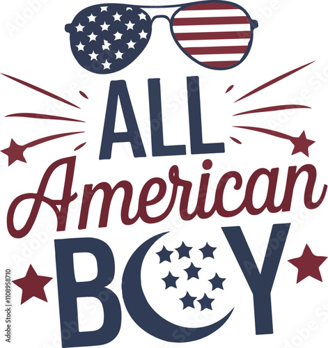 All American Boy t-shirt design art 