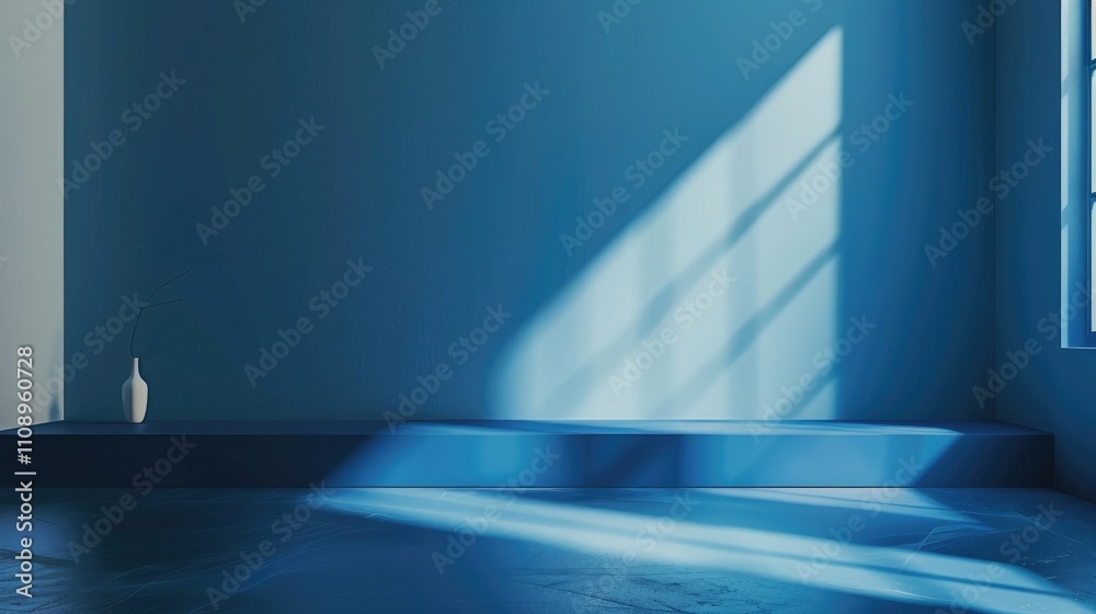 Obraz premium blue background, abstract wall studio room, can be used to present your product