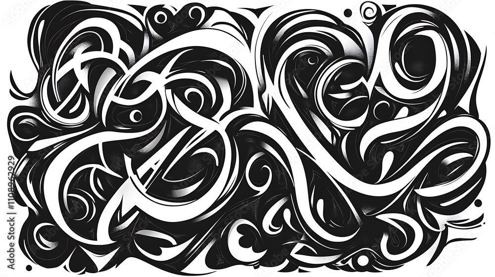 Fototapeta premium Abstract Black And White Swirling Design