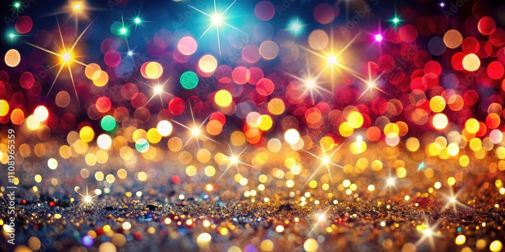 Glitter Sparkle Background for Christmas Cards - Abstract Bokeh Lights and Sparkle Texture for Holiday Designs and Festive Celebrations