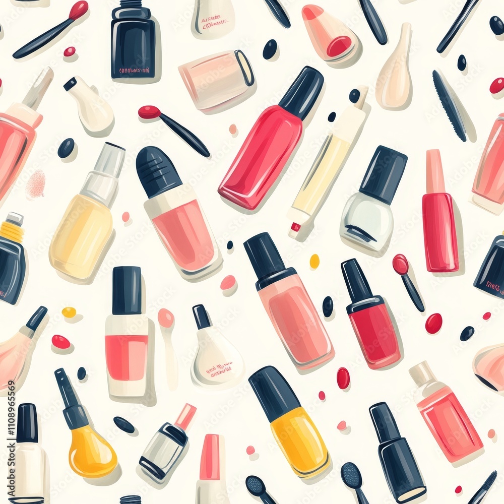 Obraz premium Colorful Nail Polish Pattern