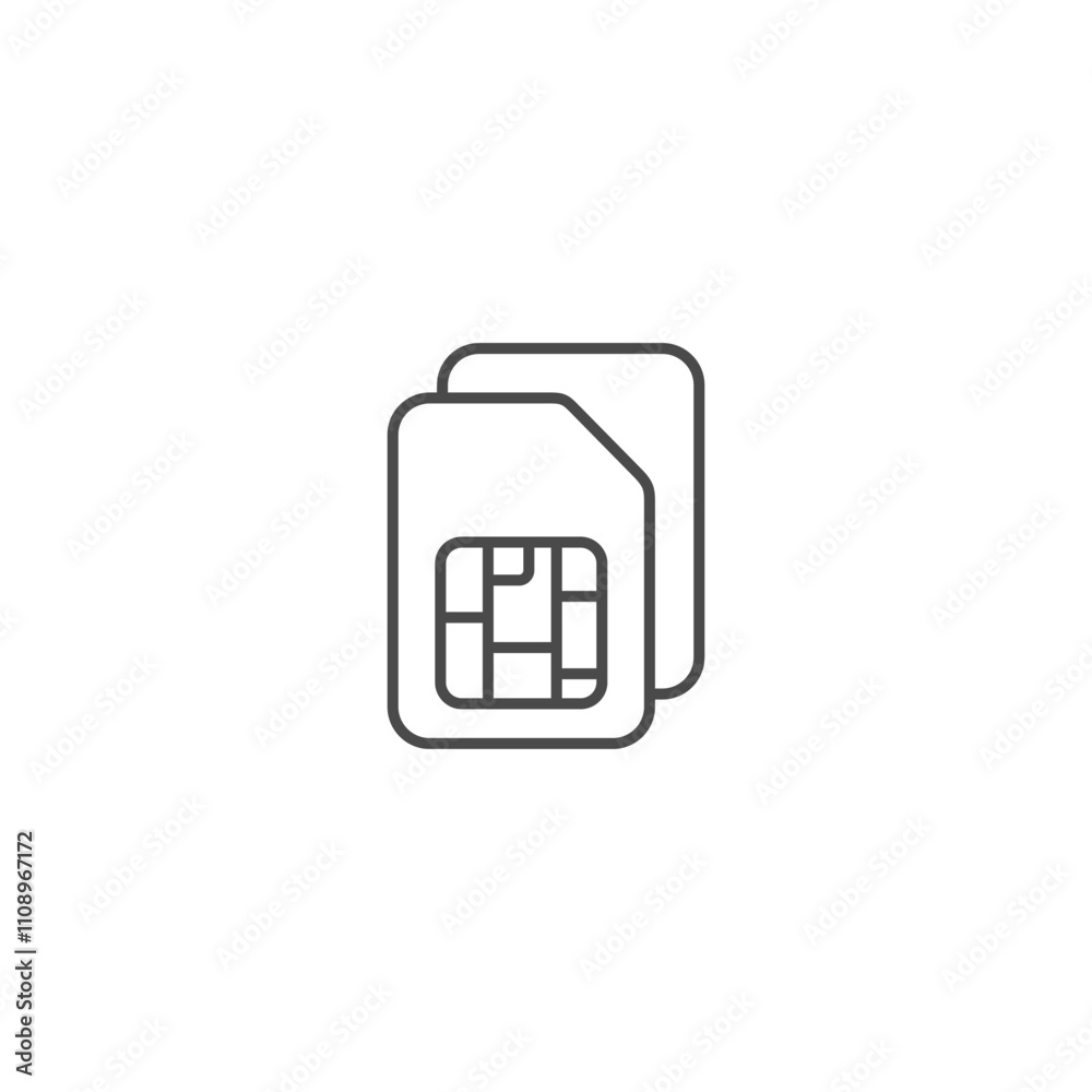 Double sim card icon template vector illustration Double sim card icon template vector illustration