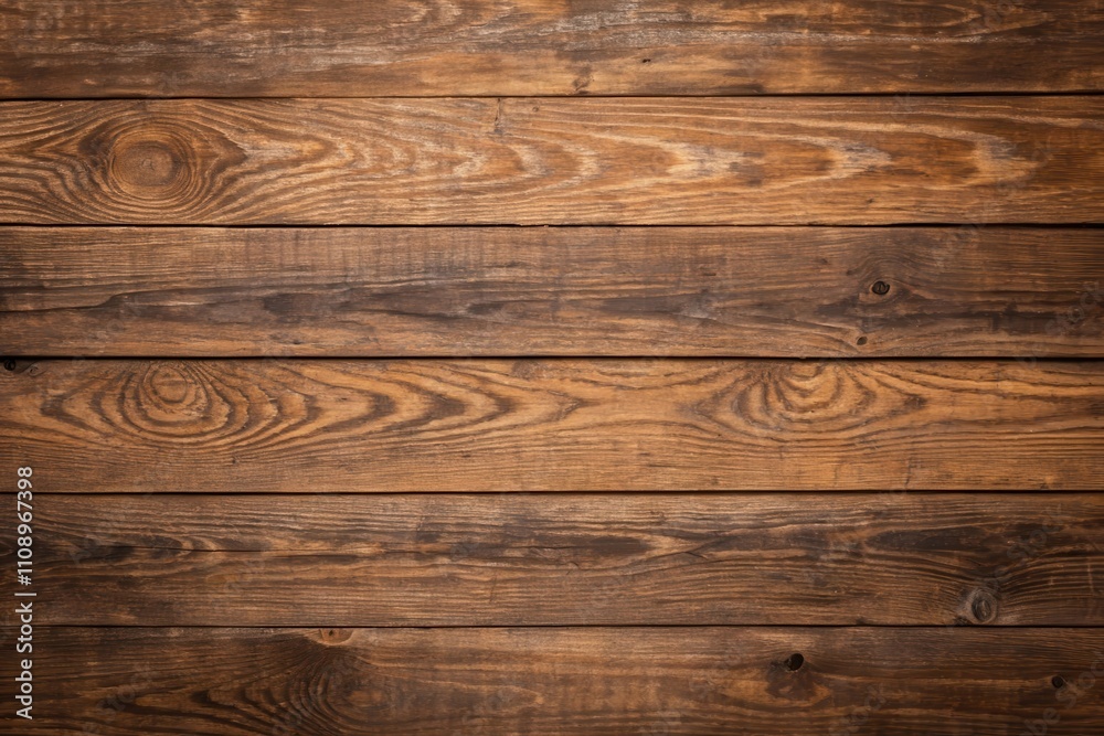 Fototapeta premium Rich Brown Wooden Planks Background Texture for Design Projects