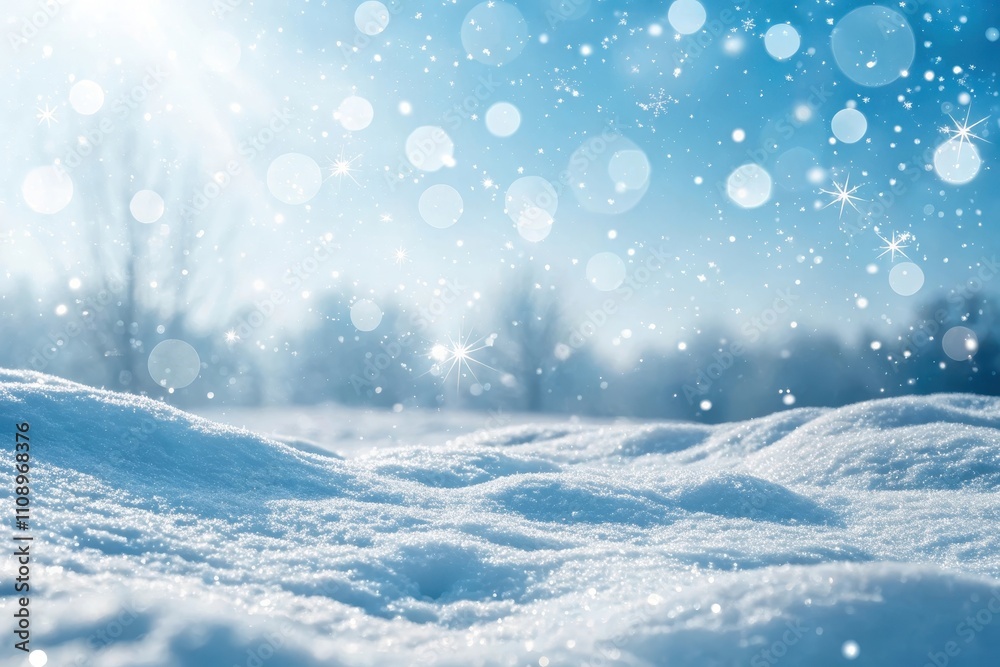 custom made wallpaper toronto digitalA Sparkling Winter Landscape Snow-Covered Ground with a Soft, Blurred Background of Trees and Falling Snow