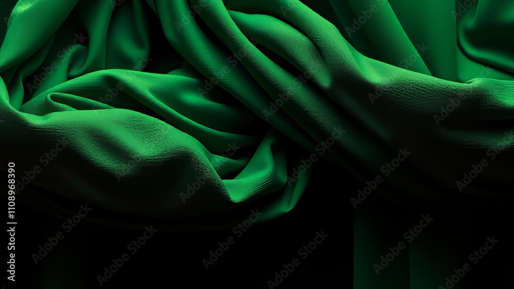 Obraz premium AI-generated macro view of a green curtain's intricate folds.