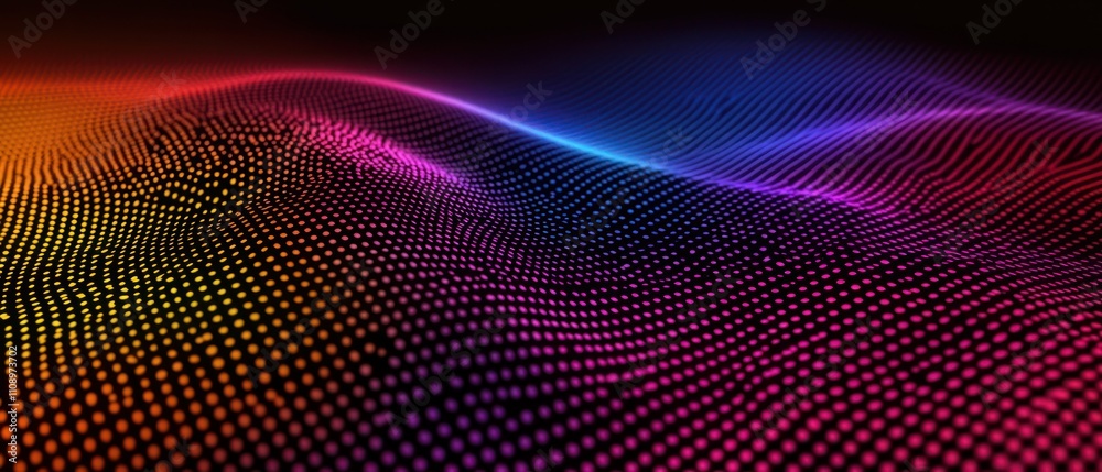 Abstract colorful wave pattern with dots
