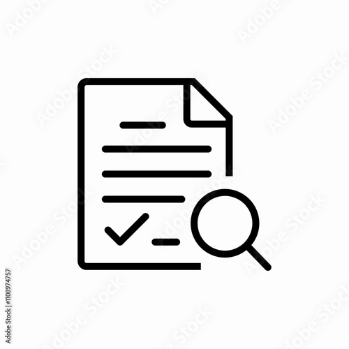 document check mark search icon sign vector