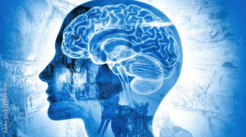 Wallpaper Mural Ice-Blue Brain : A Symbol of Alzheimer's-Induced Cognitive Decline Requiring Urgent Attention Torontodigital.ca