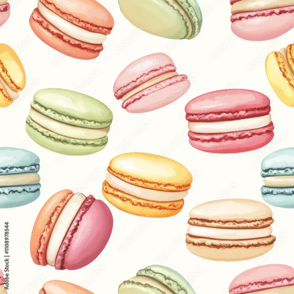 Fototapeta premium Colorful Macarons Pattern Design