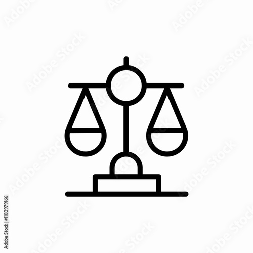 justice scales icon sign vector