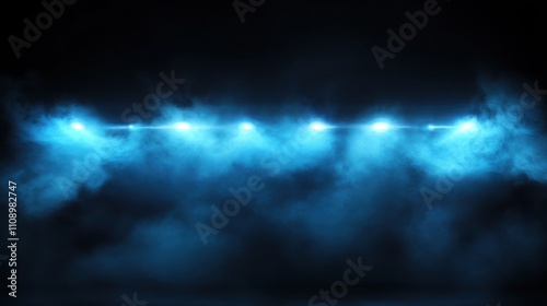 Blue fog with lights creating a dramatic atmosphere