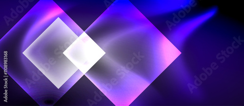 Dark neon colors with glass square shapes