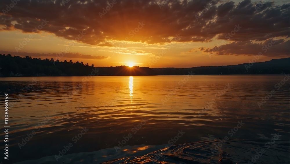 Obraz premium Sunset over the lake.