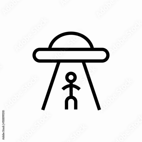 ufo human abduction icon sign vector