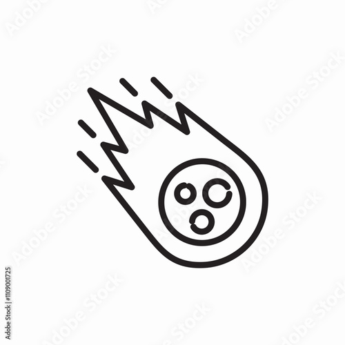 fireball come icon sign vector