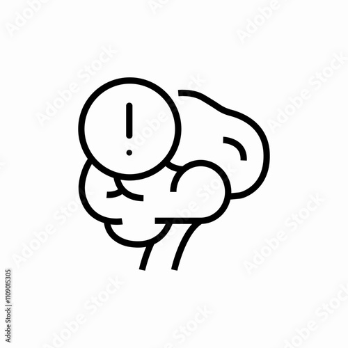 brain exclamation mark icon sign vector