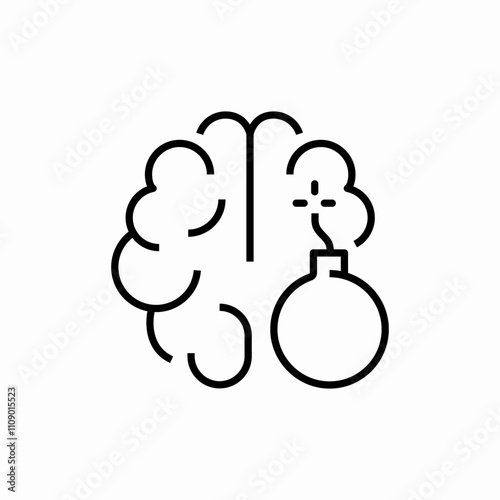 brain pain icon sign vector