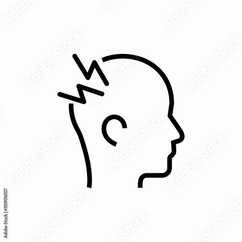 head ache icon sign vector photo