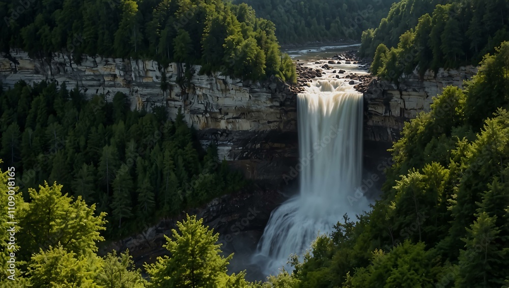 Obraz premium Timelapse of Letchworth State Park, NY, USA - July 15, 2020.