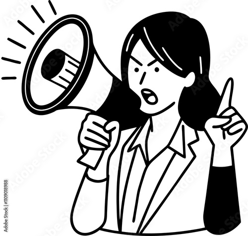 excited young woman talking serious