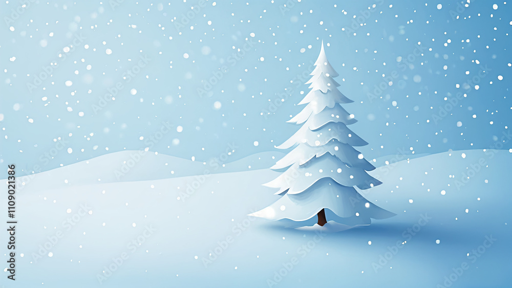 Obraz premium christmas tree with snow