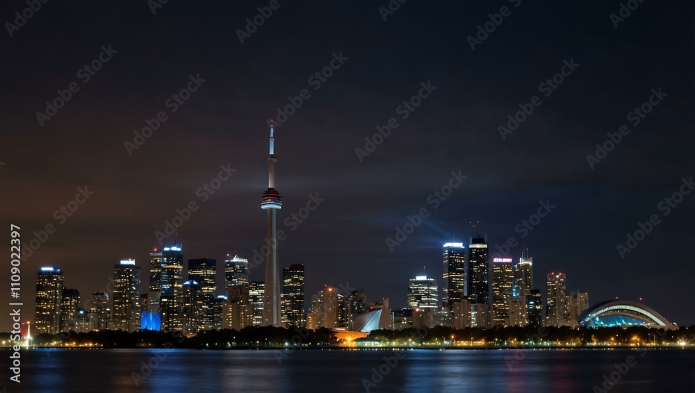 Obraz premium Toronto city skyline at night.