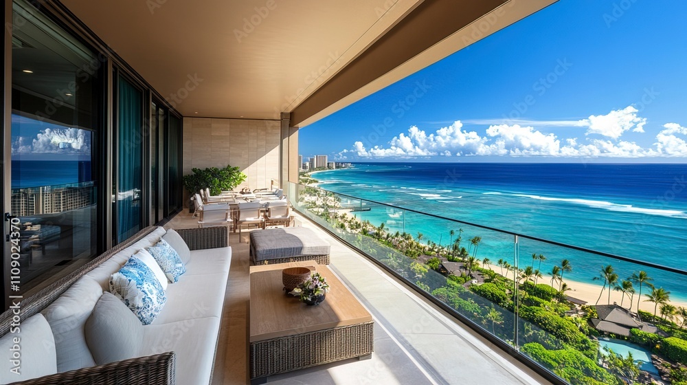 Curated visual reference: Gallery Detail: New Architecture Apartment Balcony View Direct Ocean View Stock