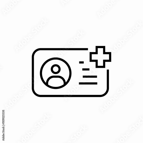 medical id card icon sign vector