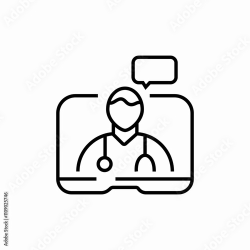 online doctor chat icon sign vector
