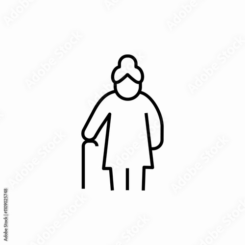 old woman icon sign vector