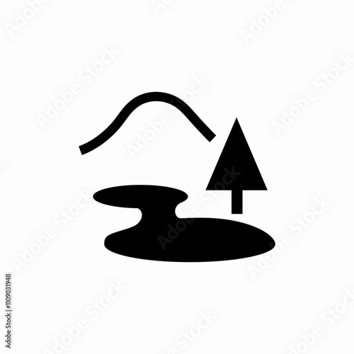 nature mountain view icon sign vector