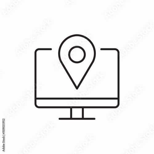 computer location icon sign vector