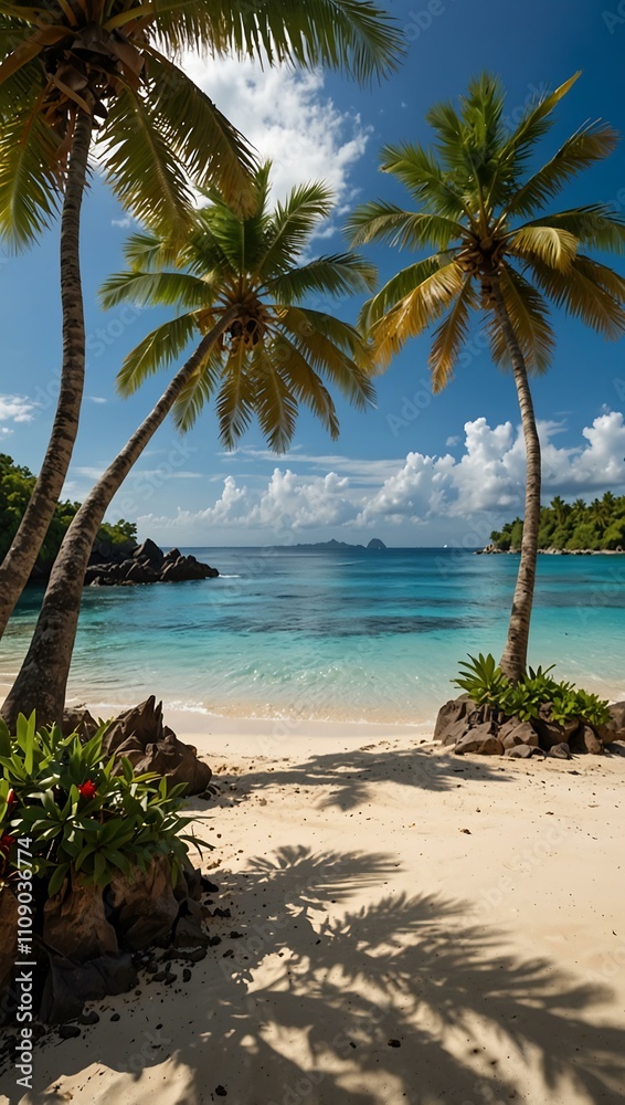 Fototapeta premium Tropical island paradise scene.