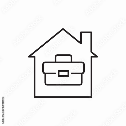 remote work home icon sign vector