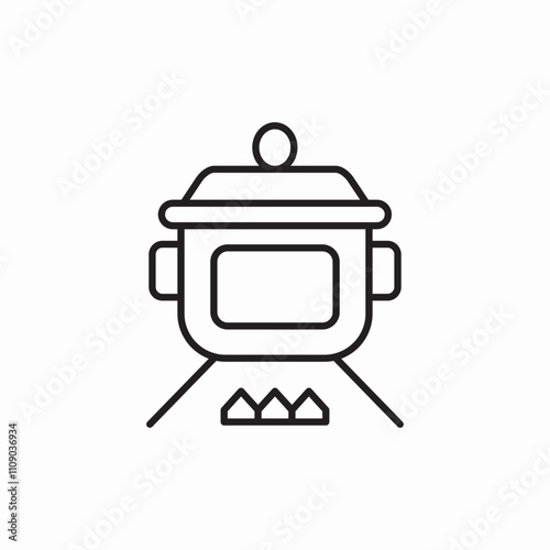 pot on fire icon sign vector